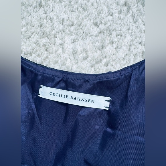 Cecilie Bahnsen gorgeous asymmetrical hem , metallic hint striped pleated dress - Picture 12 of 14